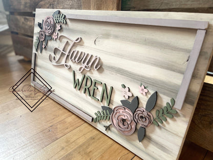 3D Floral Baby Name Sign - Caroline Layne Boutique LLC