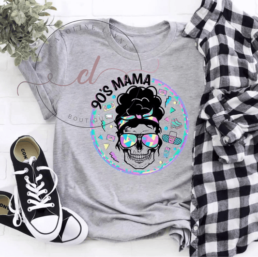 90’s Mama Skull Tee - Caroline Layne Boutique LLC