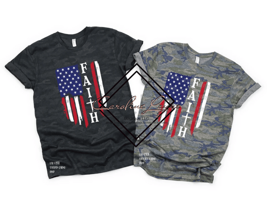 American Flag Faith Tee - Caroline Layne Boutique LLC