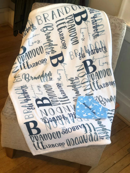 Baby Boy Name Blanket - Caroline Layne Boutique LLC