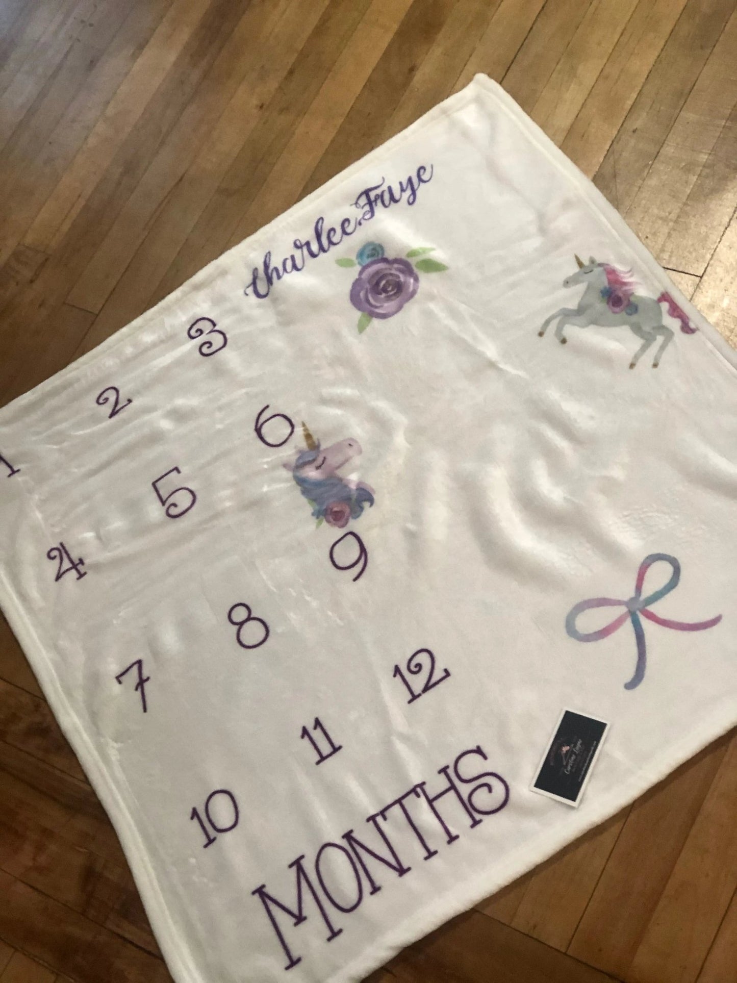 Baby Girl Unicorn Floral Milestone Blanket - Caroline Layne Boutique LLC