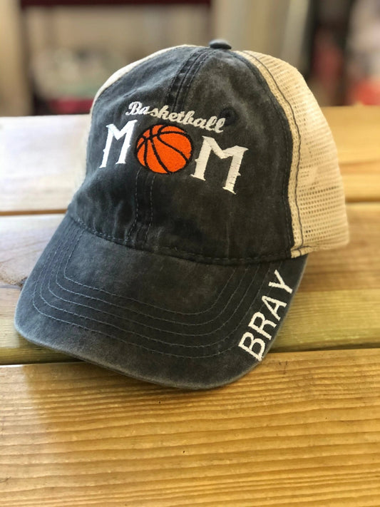 Basketball Mom Trucker Style Ponytail Hat - Caroline Layne Boutique LLC