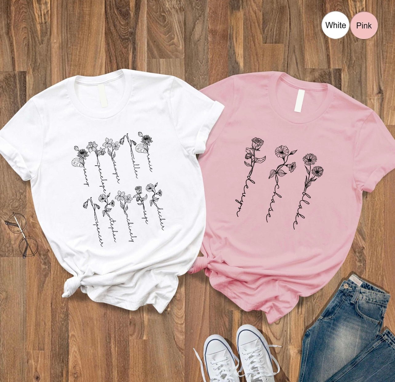 Birth month flower Tee - Caroline Layne Boutique LLC