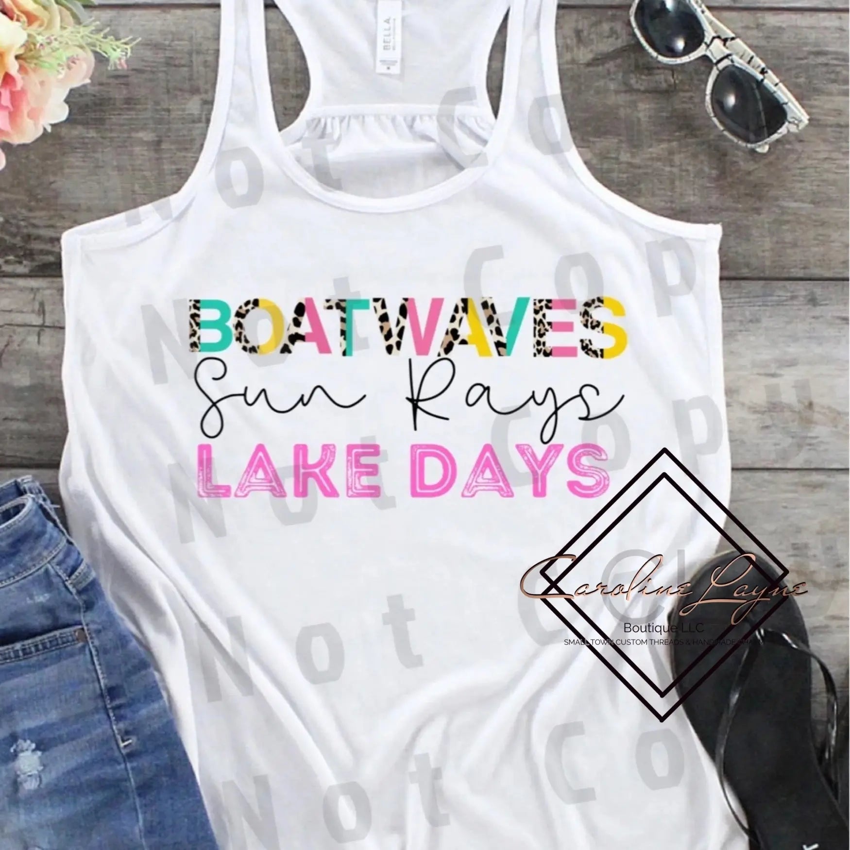 Boat Waves Sun Rays Lake Days Tank - Caroline Layne Boutique LLC