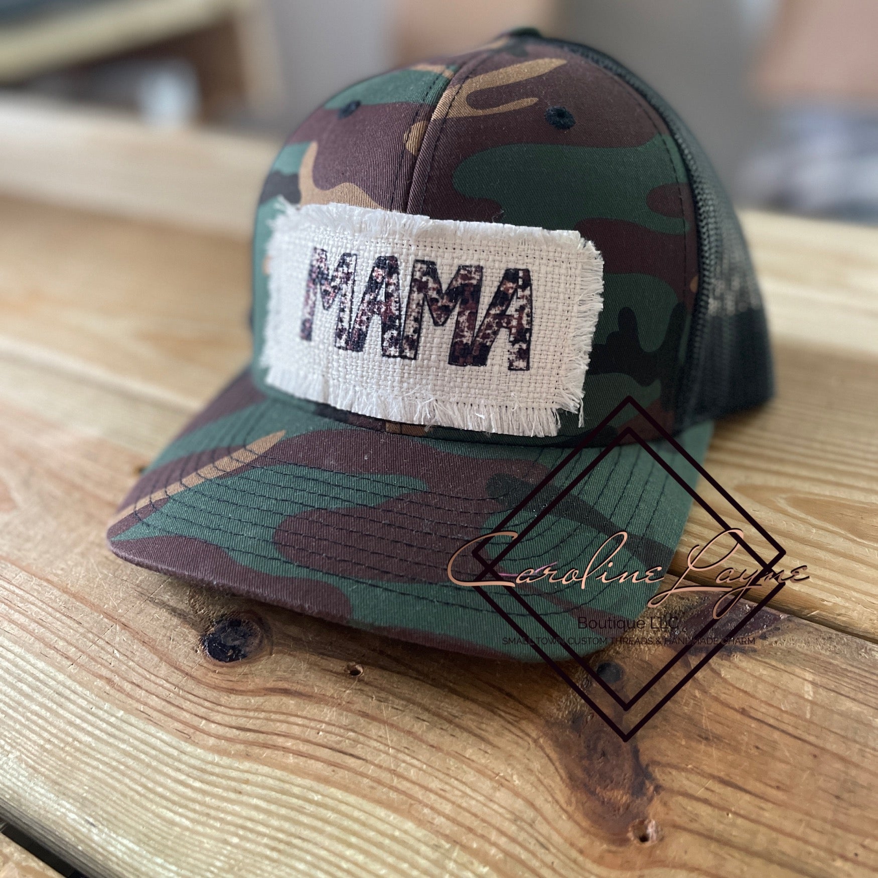 Camo Mama Fringe Trucker Hat - Caroline Layne Boutique LLC