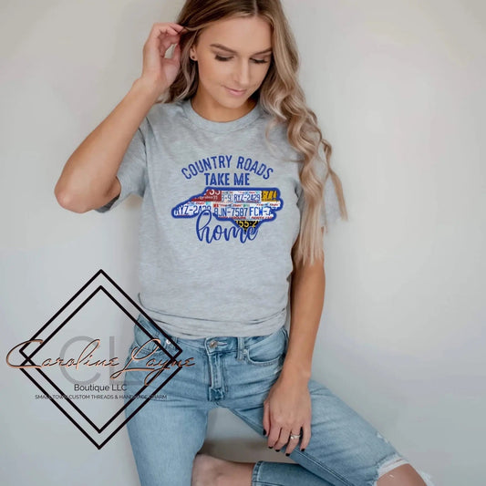 Country Roads Take Me Home Tee - Caroline Layne Boutique LLC