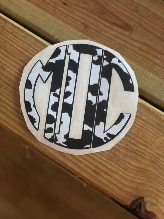 Cowhide Monogram Decal - Caroline Layne Boutique LLC