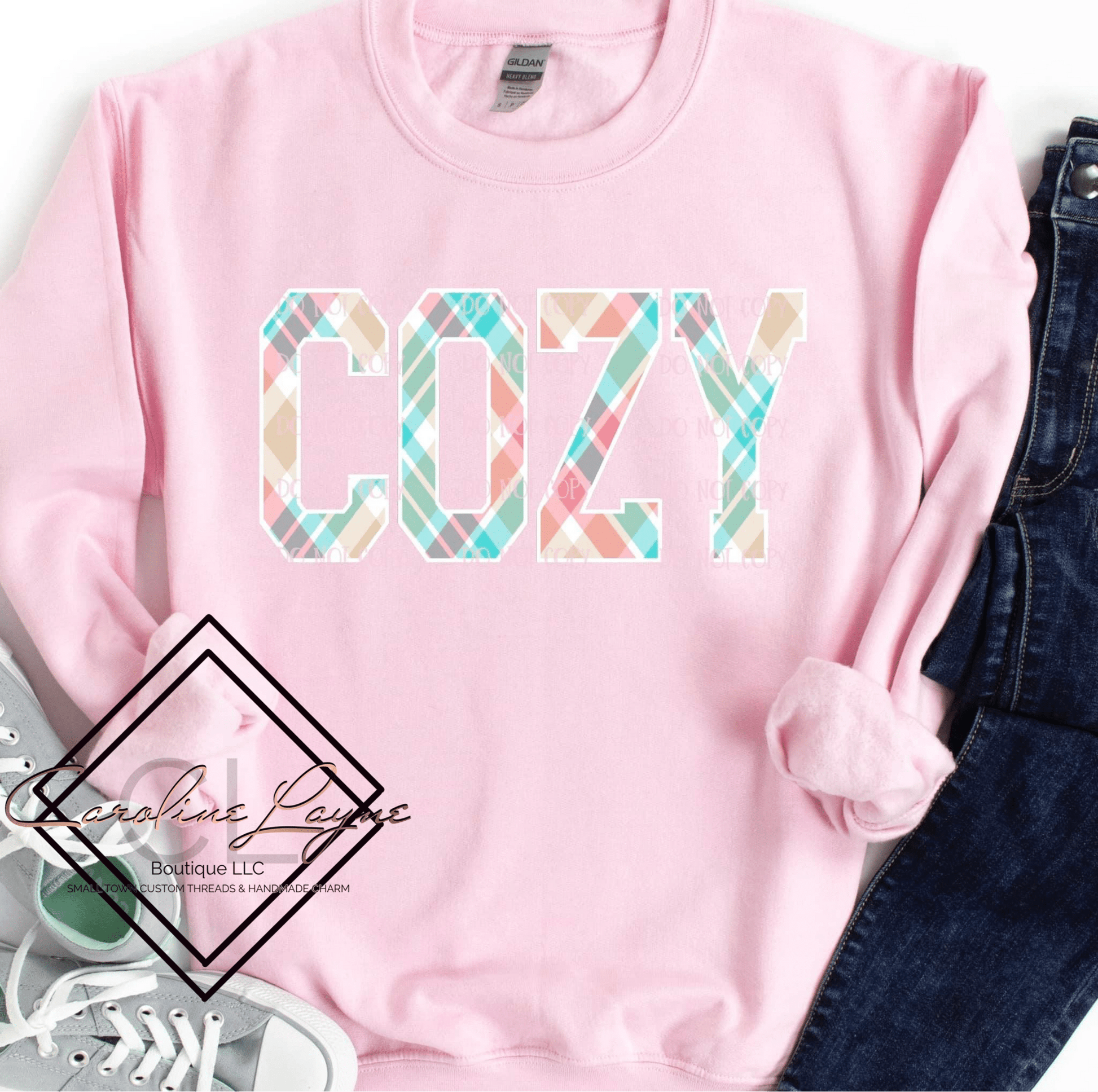 Cozy Plaid Sweatshirt - Caroline Layne Boutique LLC