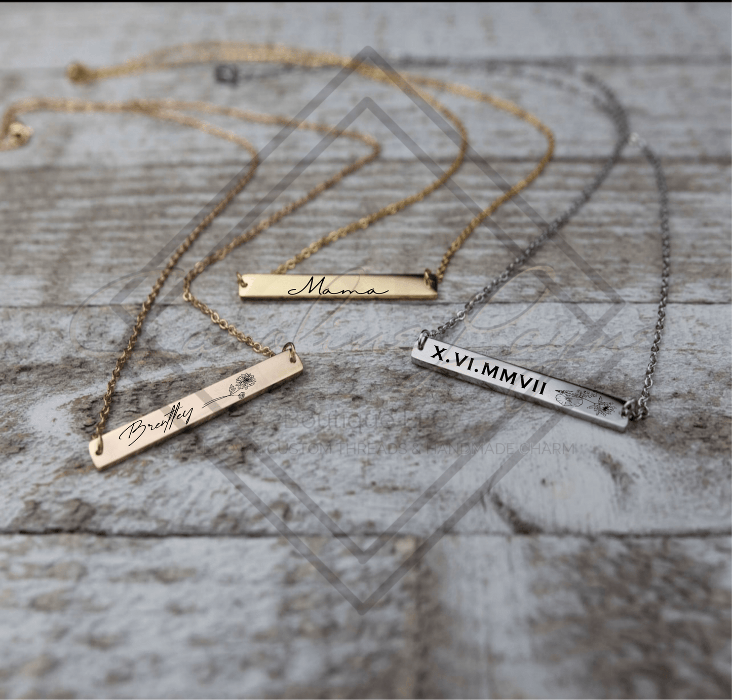 Custom Engraved Bar Necklace - Caroline Layne Boutique LLC