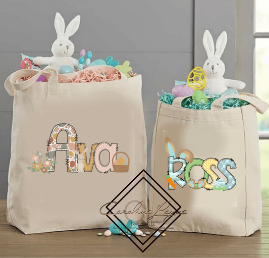 Easter canvas bags - Caroline Layne Boutique LLC