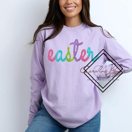 Easter sparkle comfort color long sleeve - Caroline Layne Boutique LLC