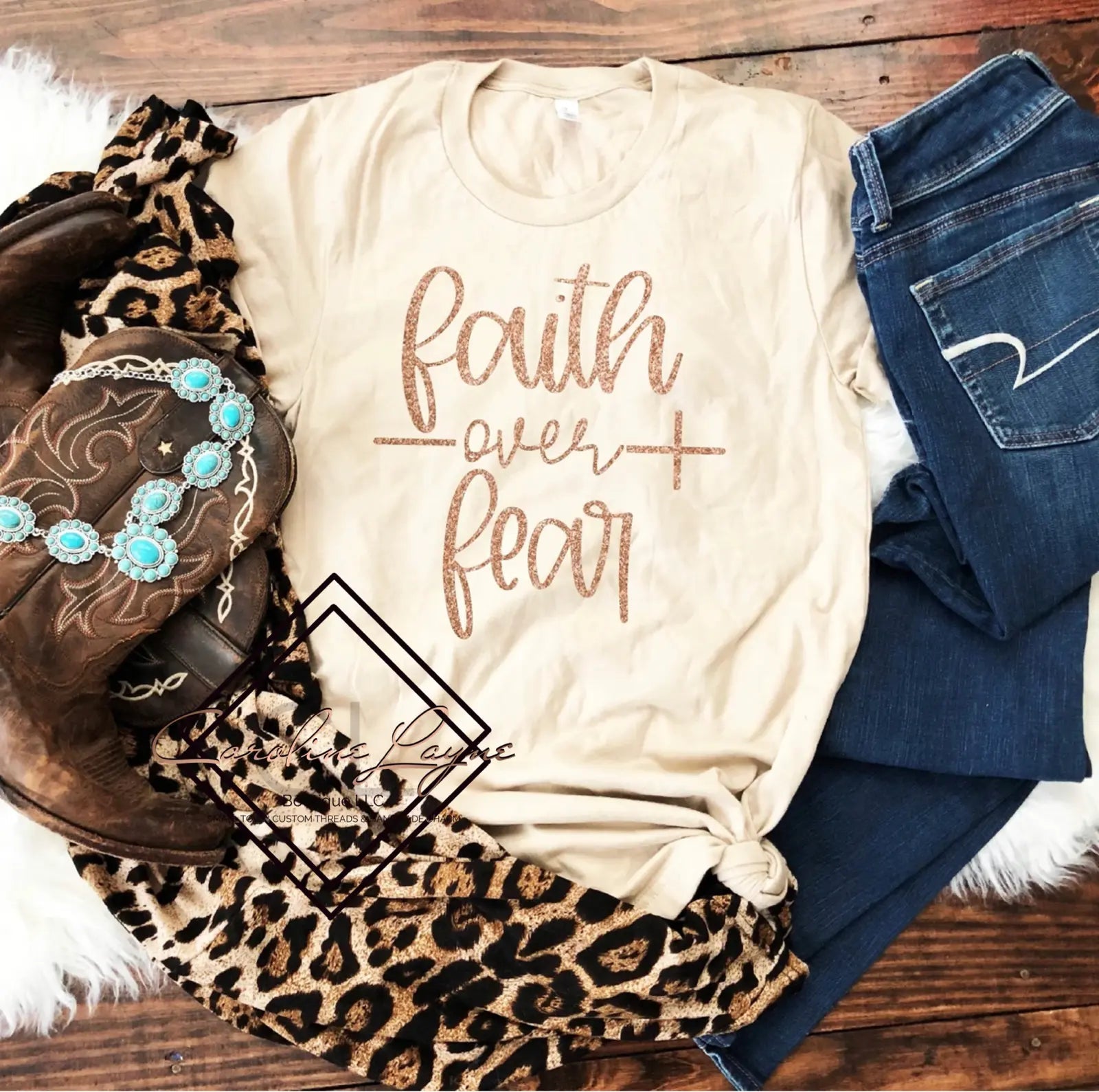 Faith Over Fear Tee - Caroline Layne Boutique LLC