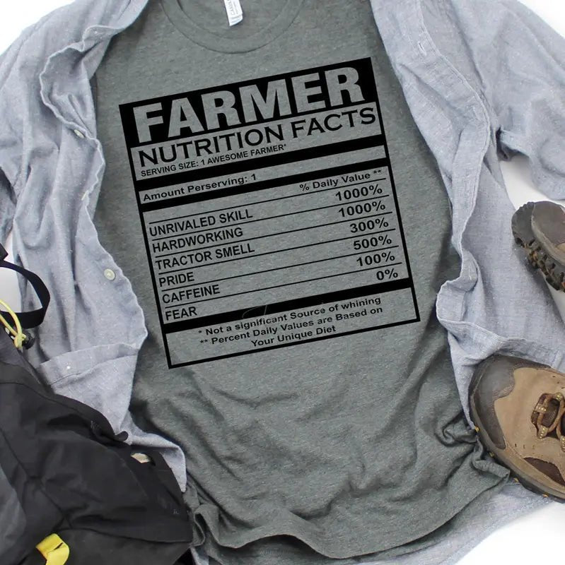 Farmer Nutrition Facts Tee - Caroline Layne Boutique LLC