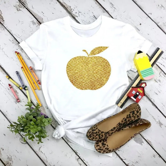 Glitter Apple Tee - Caroline Layne Boutique LLC