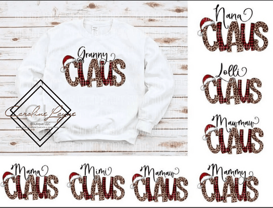 Granny Claus Grandma Names Sweatshirt - Caroline Layne Boutique LLC