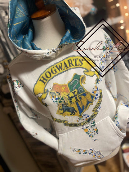 Hand Dyed Hogwarts Hoodie - Caroline Layne Boutique LLC