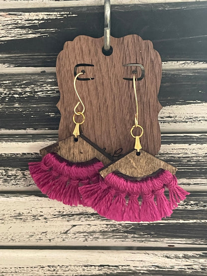 Handmade Wooden Tassel Earrings - Caroline Layne Boutique LLC