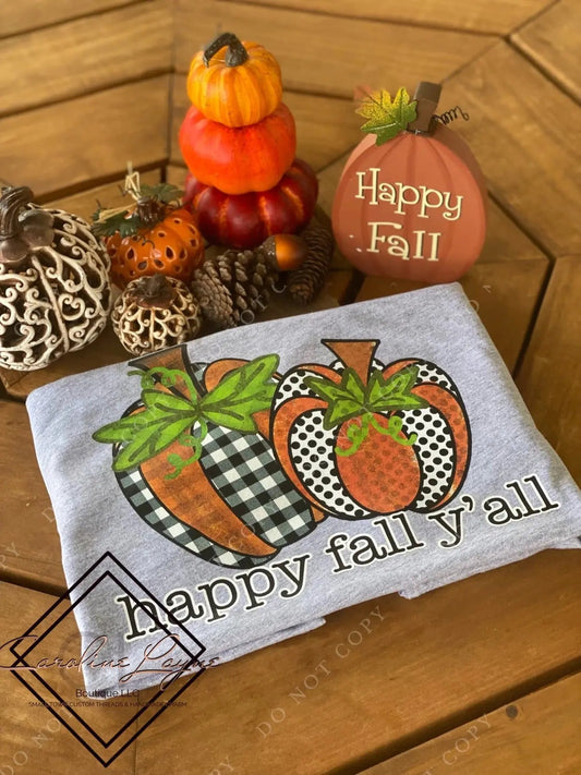 Happy Fall Y’all Pumpkin Tee - Caroline Layne Boutique LLC