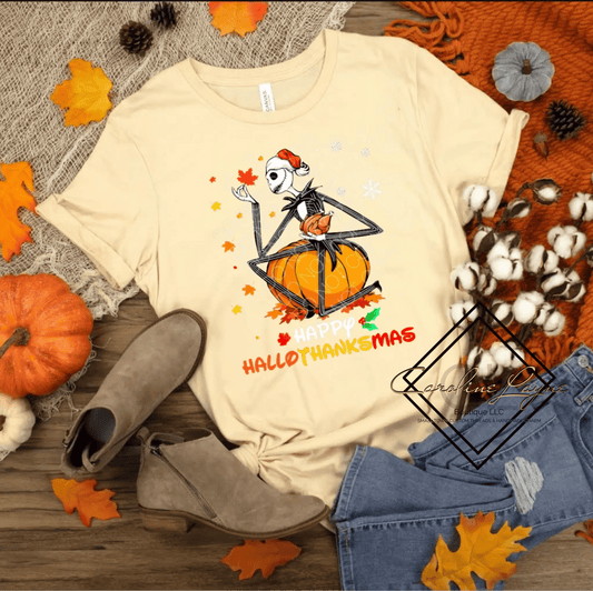 Happy HalloThanksMas Tee - Caroline Layne Boutique LLC