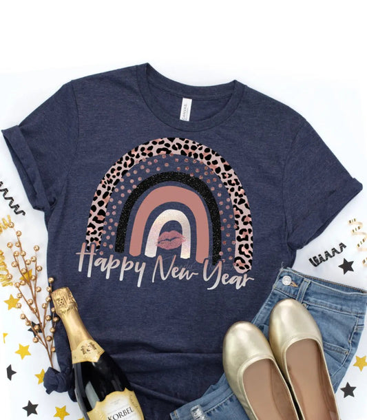 Happy New Year Rainbow tee - Caroline Layne Boutique LLC