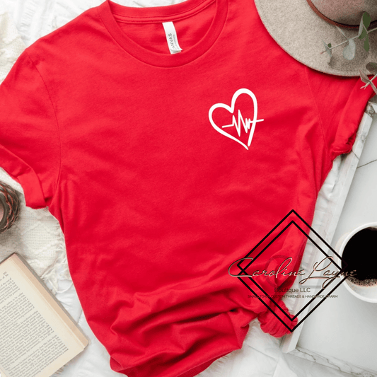 Heartbeat Valentine’s Tee - Caroline Layne Boutique LLC