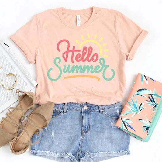 Hello Summer Tee - Caroline Layne Boutique LLC