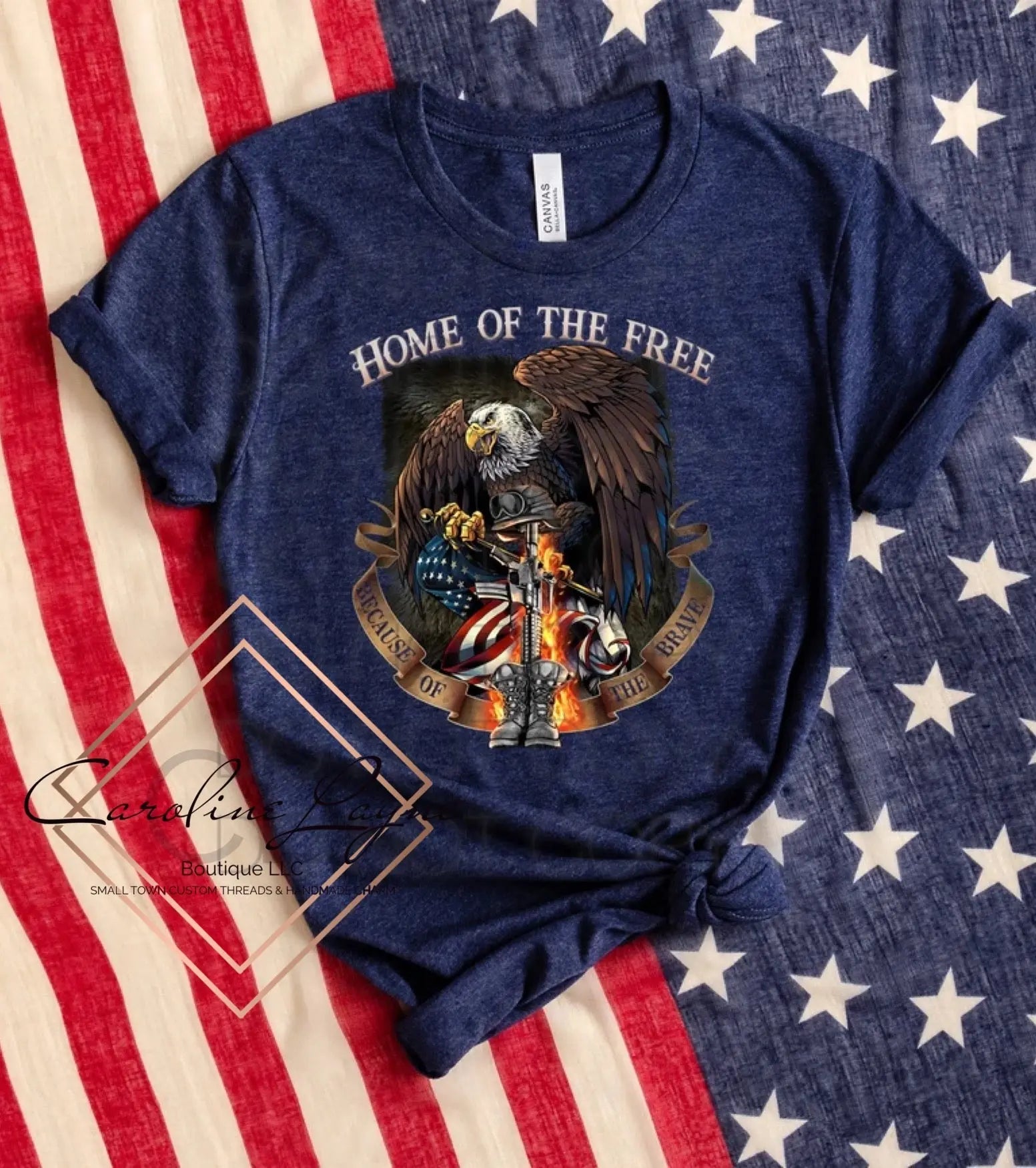 Home Of The Free Because Of The Brave Tee - Caroline Layne Boutique LLC