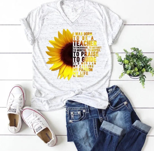 I Was Born To Be A Teacher Tee - Caroline Layne Boutique LLC