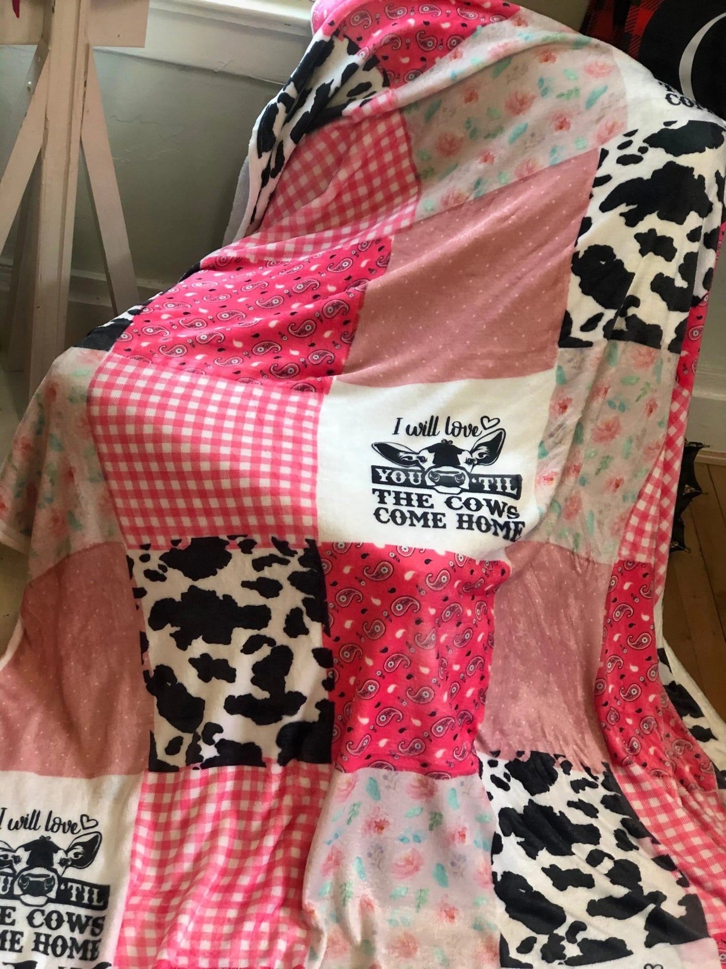 I Will Love You TIL The Cows Come Home Theme Large Blanket - Caroline Layne Boutique LLC
