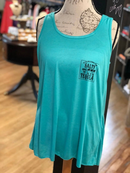 if your going to be salty bring tequila racer back tank - Caroline Layne Boutique LLC