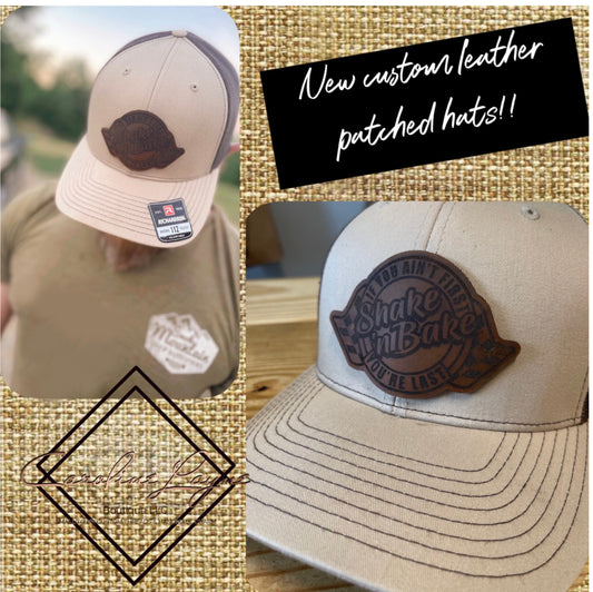 Shake N Bake Leather Patch Trucker Hat - Caroline Layne Boutique LLC
