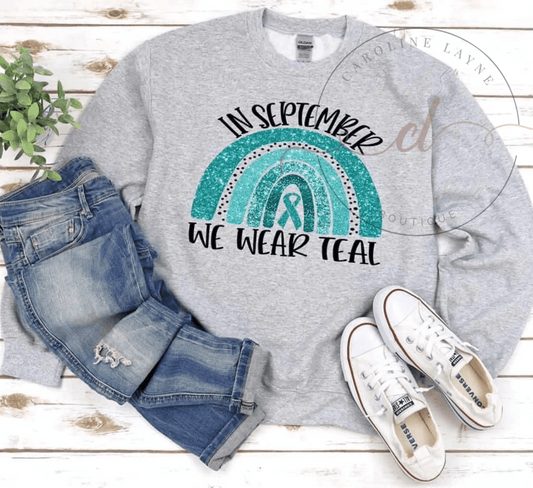 In September We Wear Teal Long Sleeve - Caroline Layne Boutique LLC