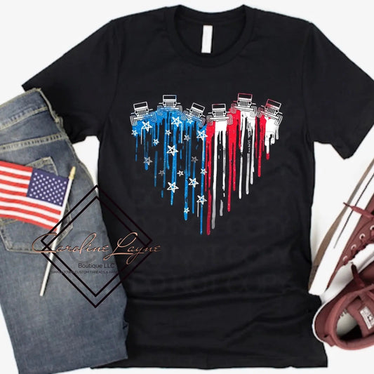 Jeep Patriotic Heart Tee - Caroline Layne Boutique LLC