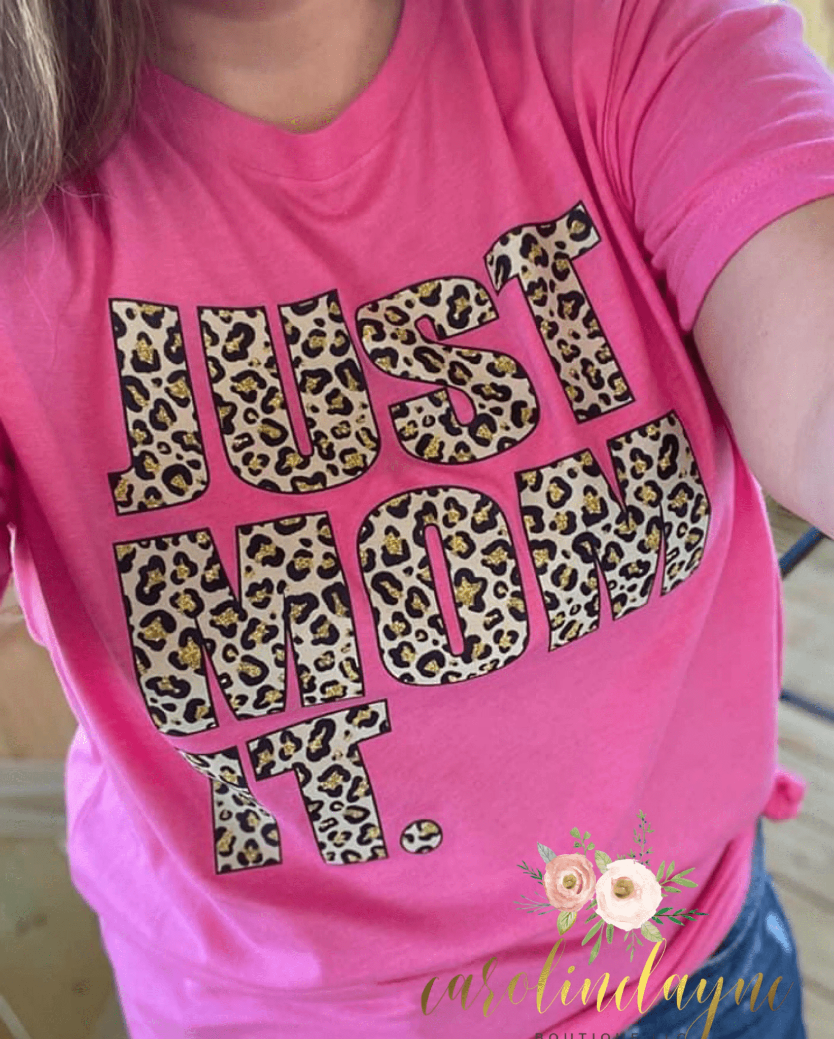 Just Mom It Leopard Tee - Caroline Layne Boutique LLC