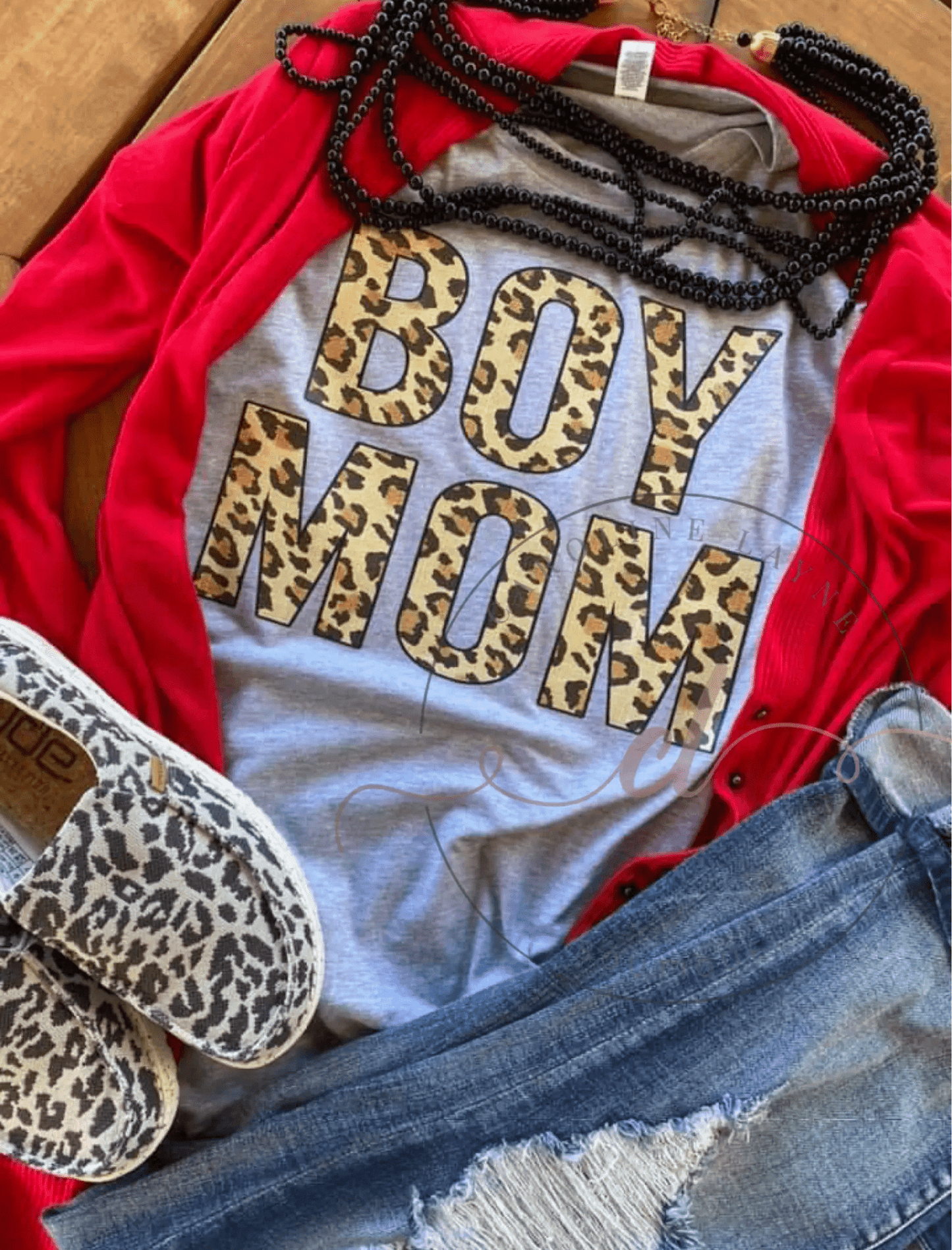 Leopard Boy Mom Tee - Caroline Layne Boutique LLC