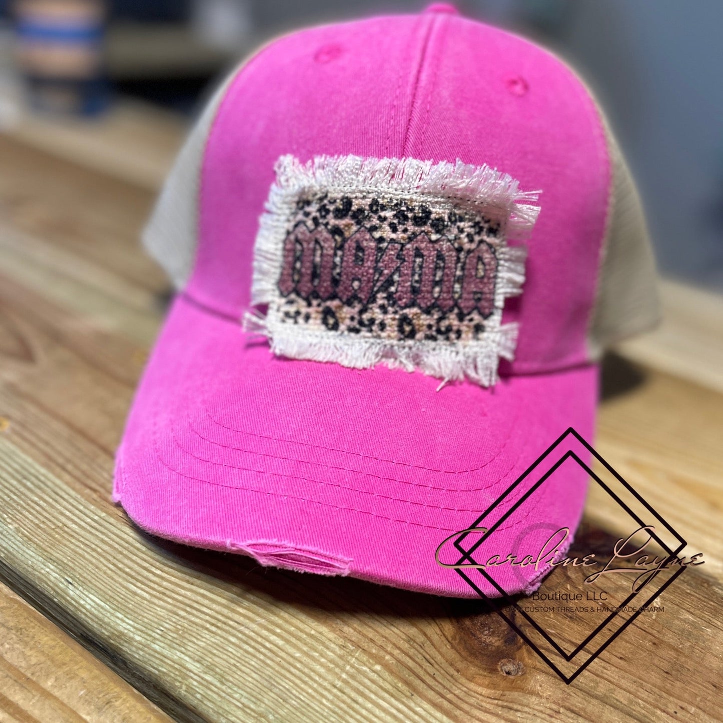 Leopard Mama Fringe Trucker Hat - Caroline Layne Boutique LLC