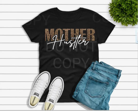 Leopard Mother Hustler tee - Caroline Layne Boutique LLC