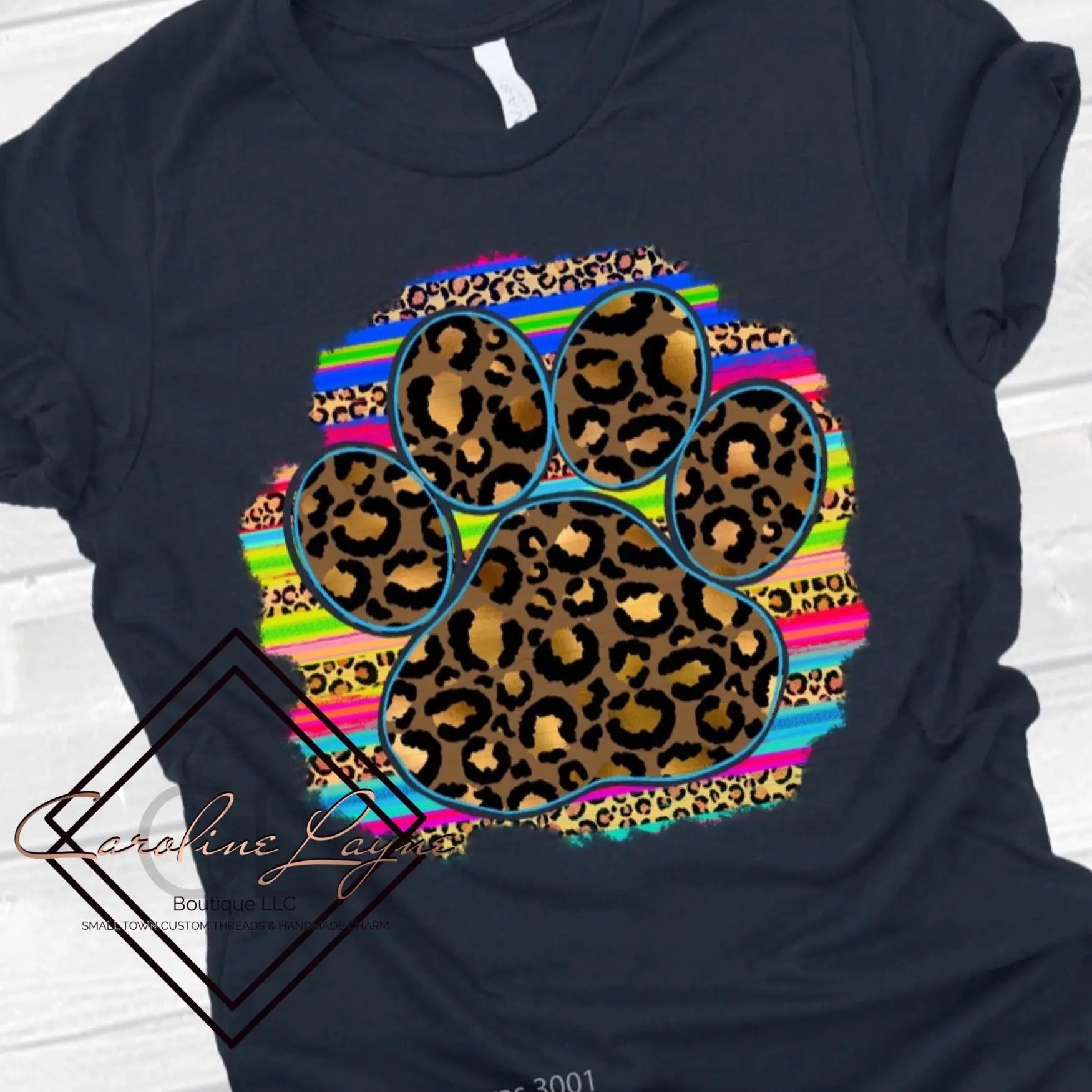 Leopard Paw Print Serape Tee - Caroline Layne Boutique LLC