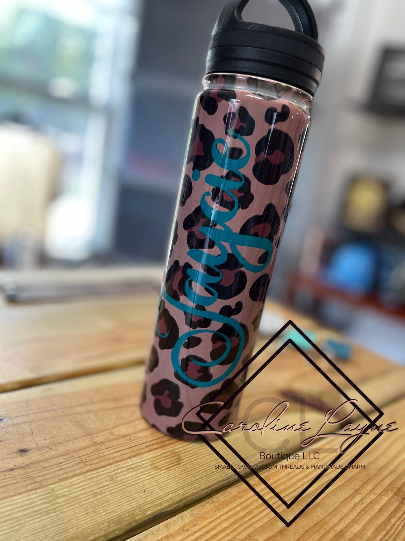 Leopard Water Bottle - Caroline Layne Boutique LLC