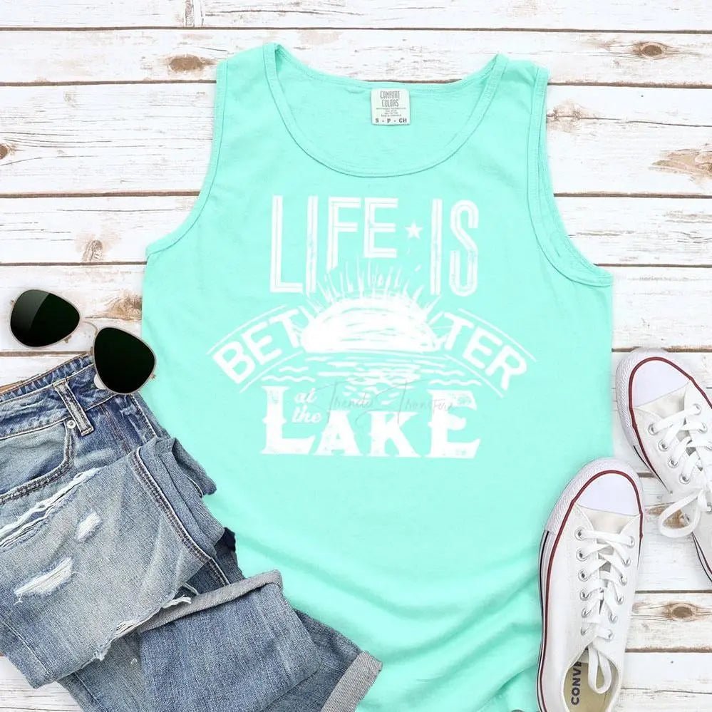 Life is better at the lake Tank - Caroline Layne Boutique LLC