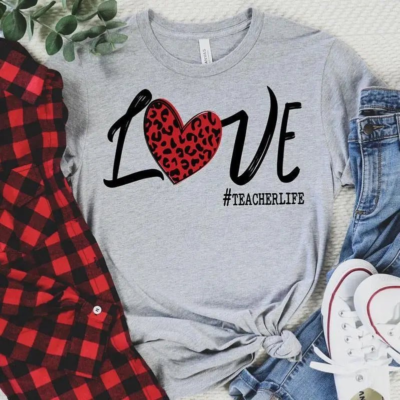 Love #Teacherlife Tee - Caroline Layne Boutique LLC