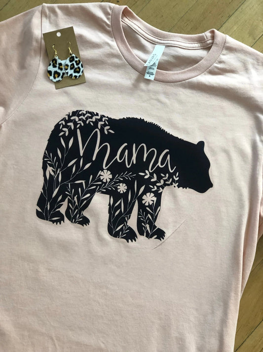 Mama Bear Floral Tee - Caroline Layne Boutique LLC