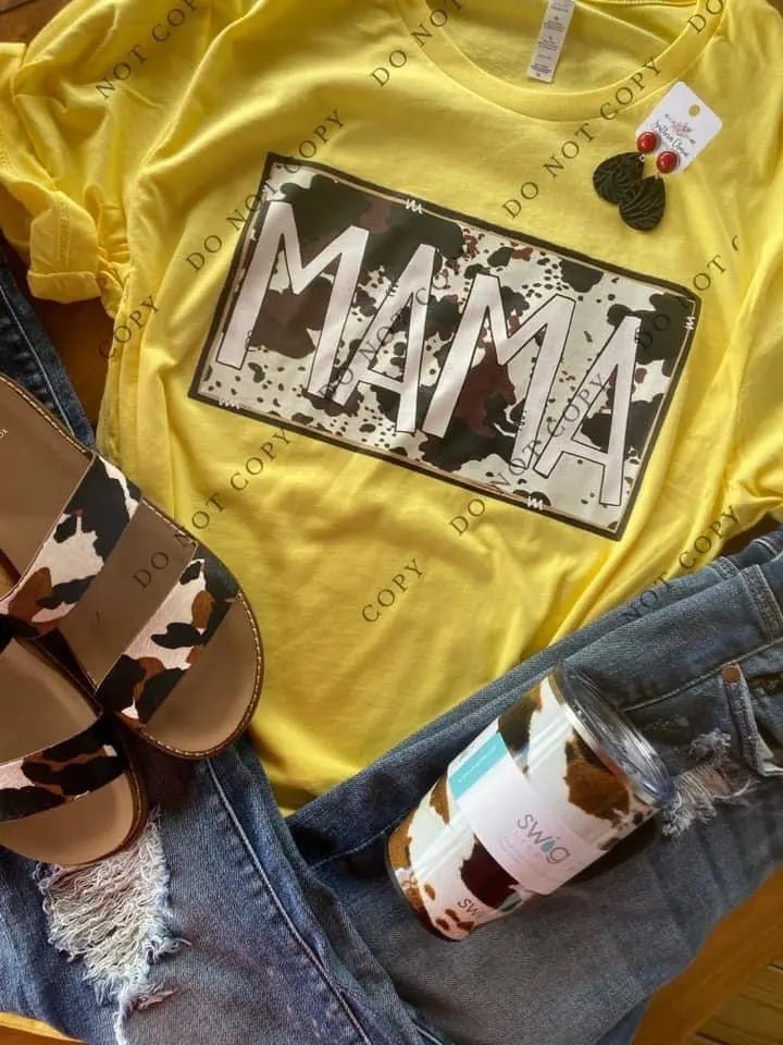 Mama Cowhide Tee - Caroline Layne Boutique LLC