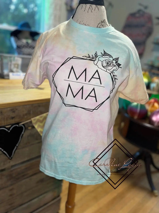 Mama Floral Tie Dye Tee - Caroline Layne Boutique LLC