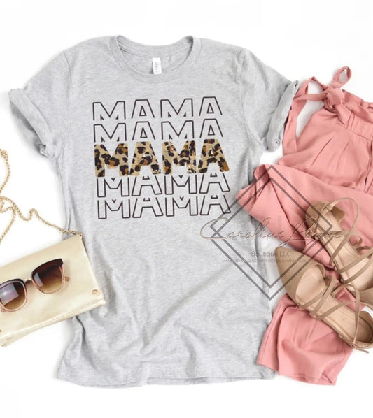 Mama Leopard Tee - Caroline Layne Boutique LLC