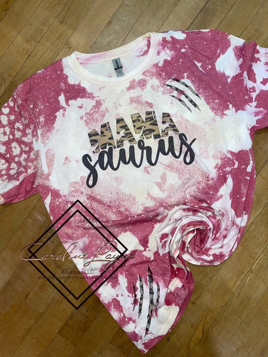 Mama Saurus Bleached Tee - Caroline Layne Boutique LLC