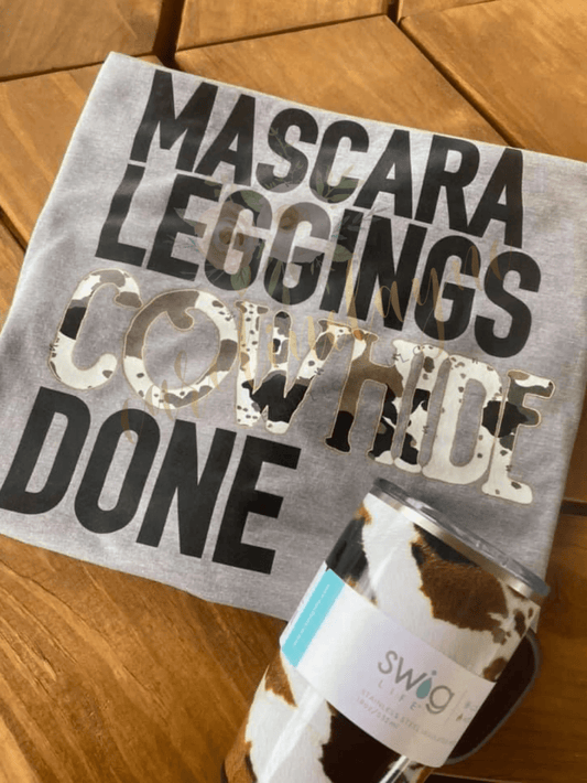 Mascara Leggings Cowhide Done Tee - Caroline Layne Boutique LLC