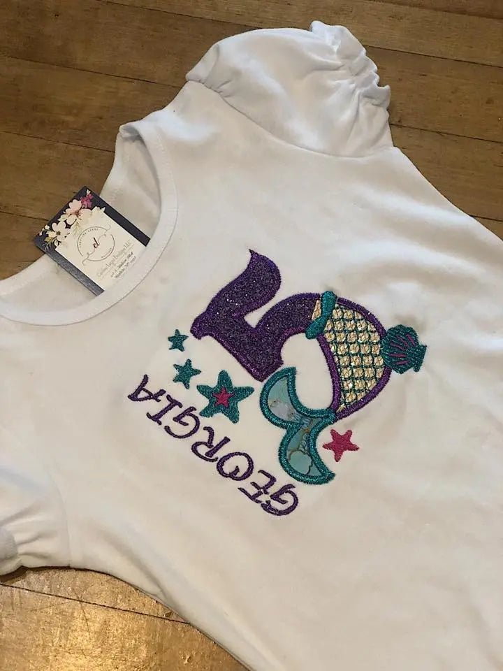 Mermaid Birthday Applique Shirt - Caroline Layne Boutique LLC