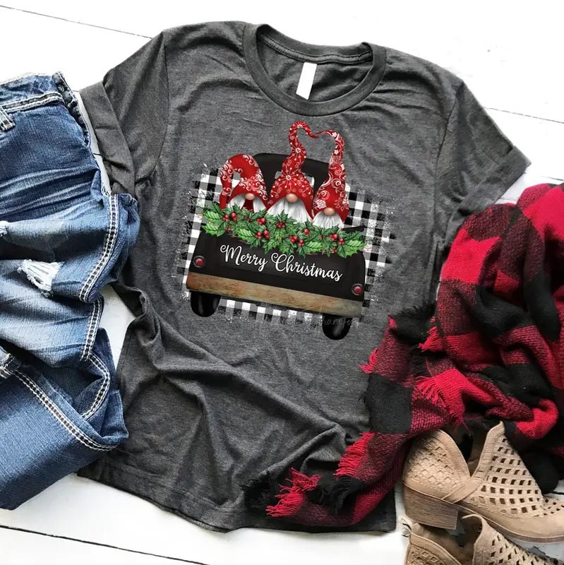 Merry Christmas Gnomes Tee - Caroline Layne Boutique LLC