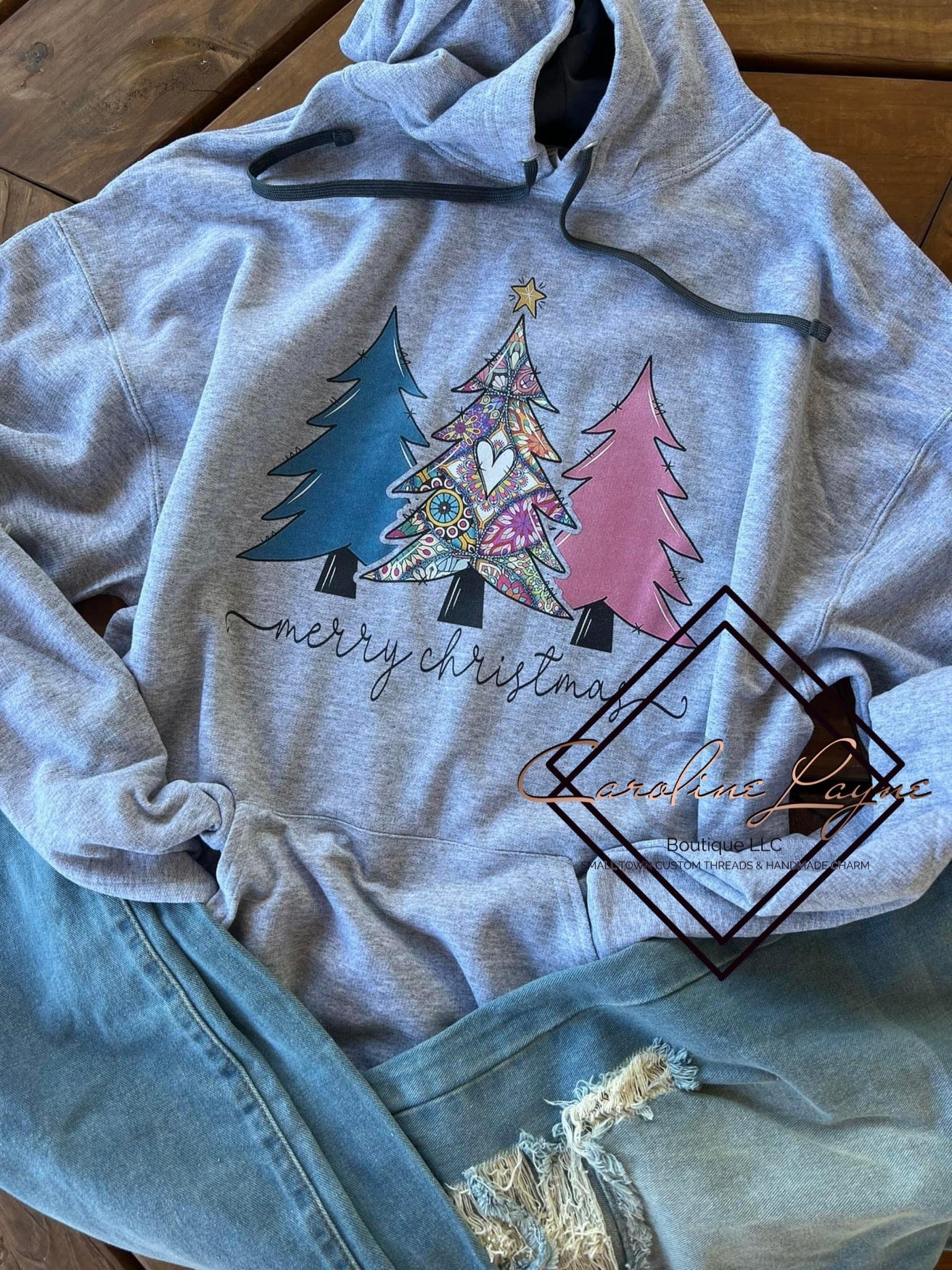 Merry Christmas trees Hoodie - Caroline Layne Boutique LLC